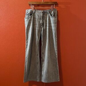 Rachel Comey Women’s Distressed 100% Cotton Faded Gray Wash Wide Leg Jeans